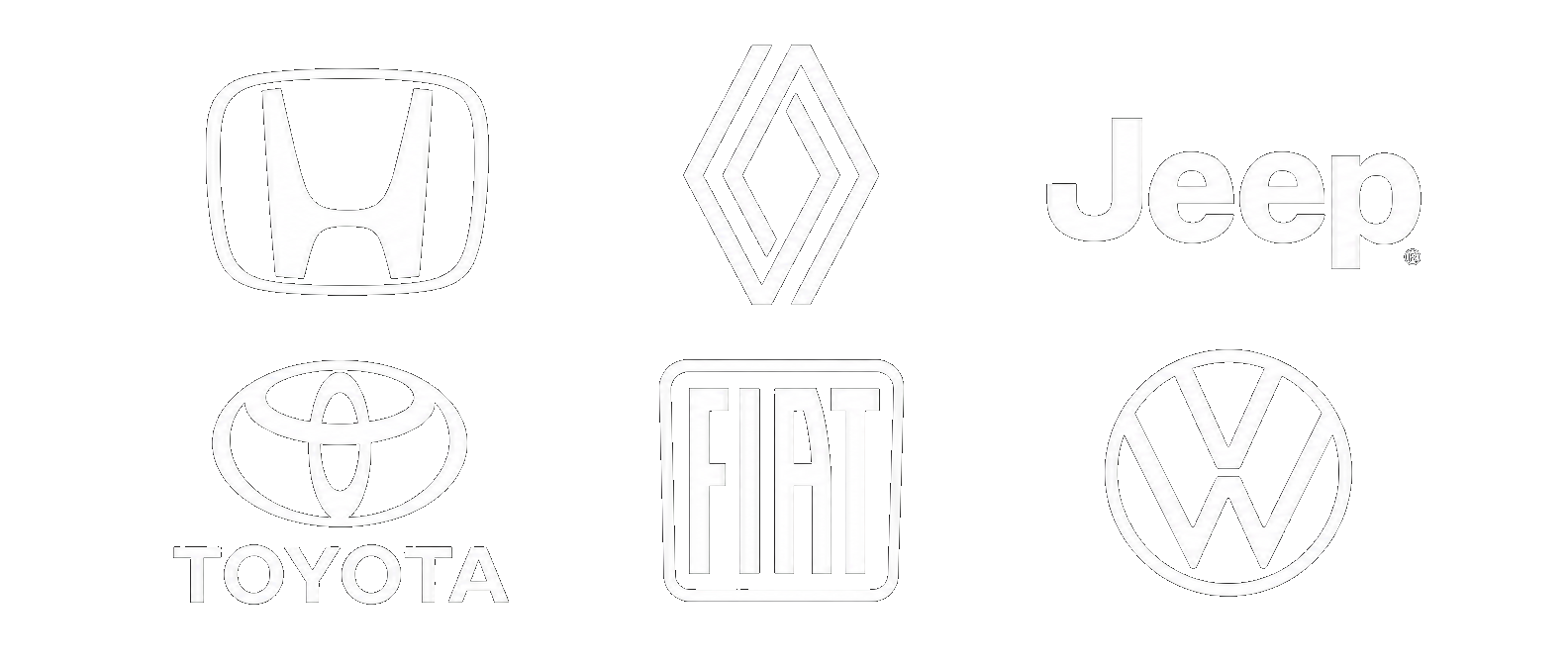 Marcas atendidas: Honda, Renault, Jeep, Toyota, Fiat e Volkswagen
